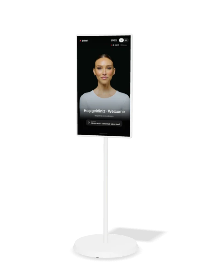 32" rotating screen on a stand (white)
